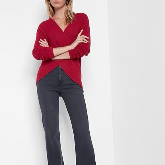 NWT Express Red Cross front wrap sweater - Picture 1 of 6